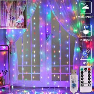xenith 300 LEDs 3 m Multicolor Flickering, Steady Net/Mesh Rice Lights