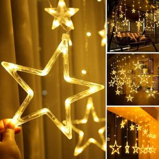 Trust Ware 138 LEDs 3 m Yellow Color Changing, Flickering, Steady Star Rice Lights