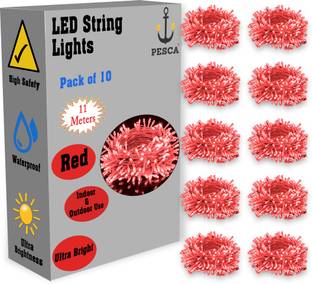 PESCA 40 LEDs 11 m Red Steady String Rice Lights