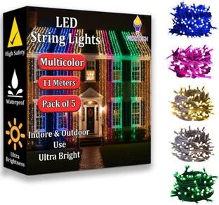 FIZZYTECH 40 LEDs 11 m Multicolor Steady String Rice Lights