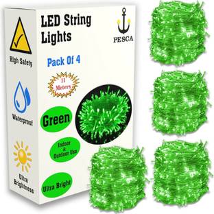 PESCA 40 LEDs 11 m Green Steady String Rice Lights