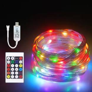 Xydrozen 100 LEDs 10 m Multicolor Color Changing, Flickering, Steady String Rice Lights