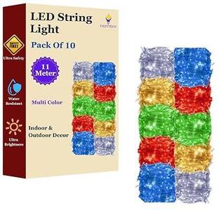 FIZZYTECH 40 LEDs 11 m Multicolor Color Changing String Rice Lights