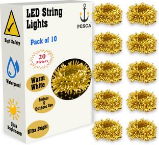 PESCA 60 LEDs 19.99 m Yellow Steady String Rice Lights