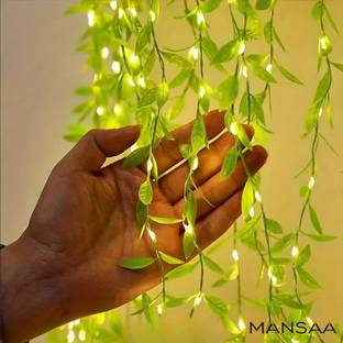 MANSAA 200 LEDs 3 m Green Steady Leaf Rice Lights