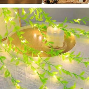 Artificial Vine Leaf Curtain LED String Light, 200L EDs 8 Modes, Remote Control 200 LEDs 3 m Yellow Flickering, Steady String Rice Lights