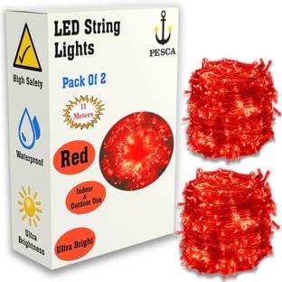 PESCA 40 LEDs 11 m Red Steady String Rice Lights
