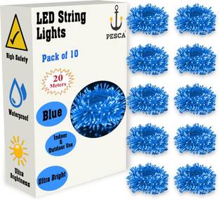 PESCA 60 LEDs 19.99 m Blue Steady String Rice Lights