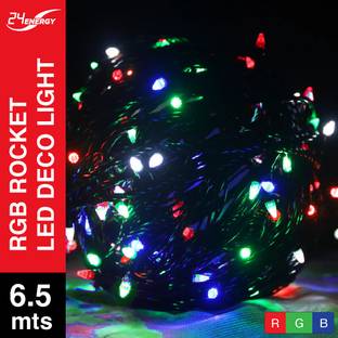 24 ENERGY 16 LEDs 6.5 m Red, Green, Blue Flickering Bulb Rice Lights