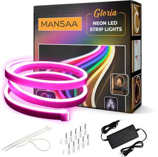 MANSAA 50 LEDs 5 m Pink Steady Strip Rice Lights