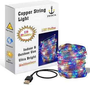 PESCA 100 LEDs 10 m Multicolor Steady String Rice Lights