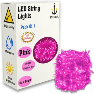 PESCA 60 LEDs 19.99 m Pink Steady String Rice Lights