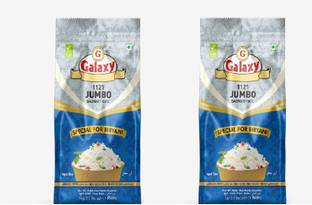 GALAXY 1121 Jumbo 1 KG (Pack of 2) Aroma Rich, Vitamins B1 & B6, Gluten-Free Basmati Rice (Long Grain)
