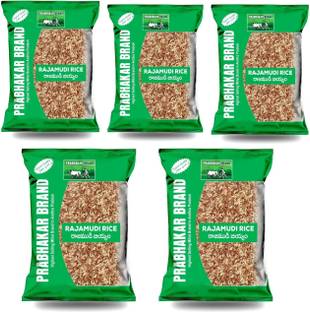 Prabhakar Brand Rajamudi Rice - 5kg | Traditional Hand-Pounded Rice | High Fiber & Nutrition Red Rajamudi Rice (Medium Grain, Unpolished)