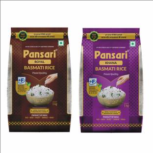 Pansari Royal & Khana Basmati rice,Extra Long Grain, Biryani Rice,Pulao Rice -2Kg Basmati Rice (Long Grain, Raw)
