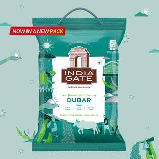 INDIA GATE Flavourful & Fine Dubar | Long & Slender Grains | Naturally Aged Basmati Rice (Long Grain, Polished)