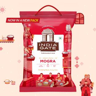 INDIA GATE 1 Cup Serves 5 Mogra | Aged Rice | Smart Choice Basmati Rice (Broken Grain, Polished)