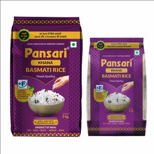 Pansari Khana Basmati Chawal - Perfectly Aged, Best for Pulav, 6 kg long grain rice Basmati Rice (Long Grain, Raw)