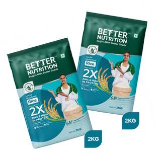 Better Nutrition Biofortified Rice: Rich in Iron, Zinc & Protein | 100% Natural | 2+2 kg Everyday Rice (Medium Grain, Unpolished)
