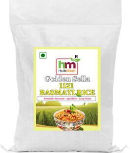 Hubmeal Premium 1121 Extra Long Grain Basmati Rice GOLDEN SELLA Aged Rice | 20kg Yellow Basmati Rice (Long Grain, Parboiled)