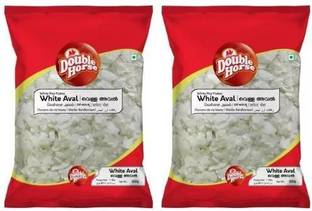 Double Horse Organic White Aval 500g x 2|Organic White Rice poha Thin Poha (Polished)