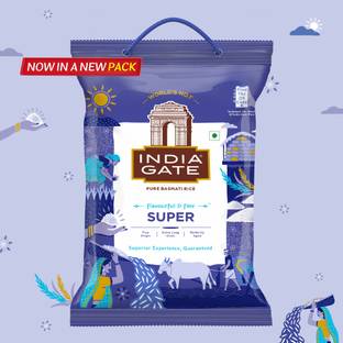 INDIA GATE Flavourful & Fine Super | Perfectly Aged Rice Basmati Rice (Long Grain, Polished)