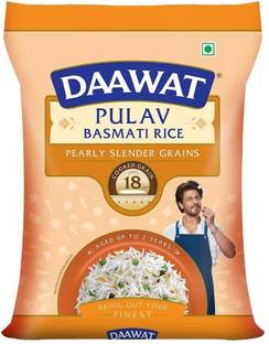 Daawat Pulav Basmati Rice 5Kg| Pearly slender Grains| Cooked Grain Upto 18mm* Basmati Rice (Long Grain, Raw)