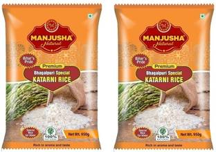 Manjusha Natural Premium Special, Net Wt. 1900 gm|Pack of 2| 950 gm Each | Rich in aroma & taste Katarni Rice (Long Grain, Raw)