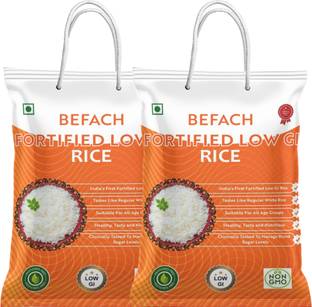 Befach Fortified Low GI White Rice, Sugar Free & Weight Loss Everyday Rice (Medium Grain, Polished)