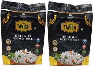 Tavish Delight Basmati rice Combo 1kg Each Pouch | Pack Of-2 | Basmati Rice (Medium Grain, Steam)