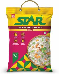 STAR 555 Star Wada Kolam Rice-Pink- 5 KG Pack Boiled Rice (Full Grain, Steam)