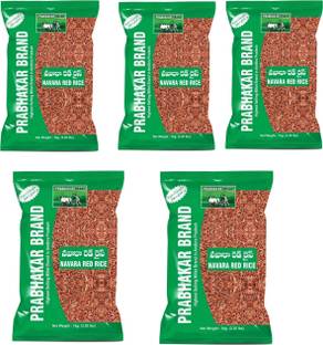 Prabhakar Brand Navara Rice combo pack of 5 Red Everyday Rice (Medium Grain, Unpolished)
