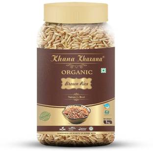 KHANA KHAZANA Organic Brown Rice |Healthy & Tasty Organic Rice |Fibre-rich| Cooks in 15 mins | Brown Basmati Rice (Long Grain, Raw)