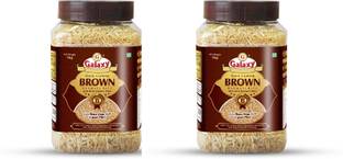GALAXY High in Fibre, Gluten-Free, Cholesterol Free, 1 KG Pack of 2 Brown Basmati Rice (Long Grain, Raw)
