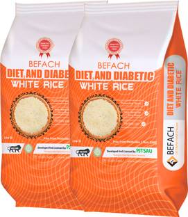 Befach Fortified Low GI White Rice, Sugar Free Rice for Weight Loss Everyday Rice (Medium Grain, Polished)