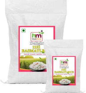 Hubmeal Premium 1121 Extra Long Grain Basmati Rice DELIGHT Aged Rice |Non-Sticky| 10kg Basmati Rice (Long Grain, Raw)