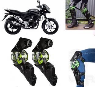 AUTO PEARL Black & Green Protective Knee Gurad 2 Pcs for Pulsar 180 DTS-i Elbow Guard, Knee Guard Free Black