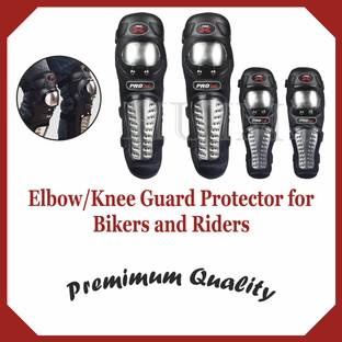 Huims Steel Elbow Guard Knee Guard Shin Protector for Bikers Riders Bike Motorcycle Elbow Guard, Knee Guard Free Black