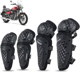 AUTO PEARL Knee Guard Set Riding Safety Protection E30 4Pcs Elbow Guard, Knee Guard Free Black