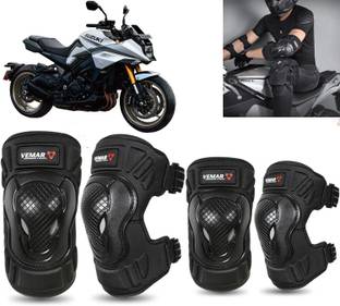 AUTO PEARL Protective Half Elbow Guard/Knee and Shin Guardsfor KatanaBS6 Elbow Guard, Knee Guard, Shin Guard Free Black