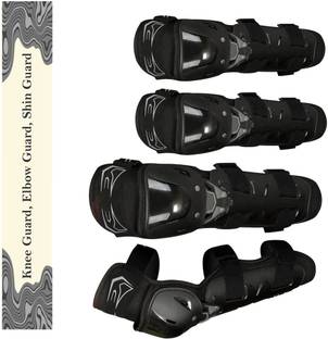 Huims Flexible Breathable Elbow & Knee Guard Elbow Guard, Knee Guard Free Black