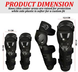 ASRYD Knee Guard, Elbow Guard, Shin Guard Free Black