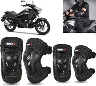AUTO PEARL Protective Half Elbow Guard/Knee and Shin Guardsfor intruder 150 Elbow Guard, Knee Guard, Shin Guard Free Black