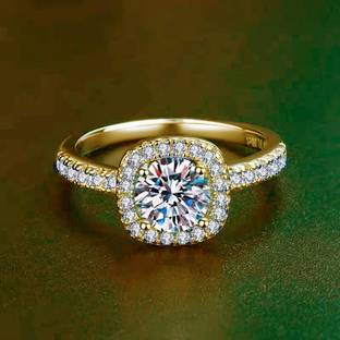 MYKI Stylish Valentine Gift Zircon ring For Women & Girls Sterling Silver Swarovski Crystal Gold Plated Ring