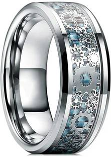 MEENAZ Silver ring for men boys gents girl thumb band stylish daily simple plain design Alloy, Steel, Metal, Tungsten, Sterling Silver Rhodium, Titanium, Black Silver, Silver Plated Ring