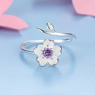 MYKI Beautiful Ring For Women & Girls Sterling Silver Swarovski Zirconia Silver Plated Ring