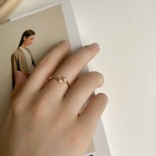 Vembley Adjustable Open Hand Gold Plated Ring For Women Alloy Gold Plated Ring