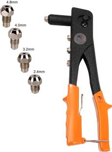 Mass Pro 10.5” Pop Rivet Gun With Plastic Carry Case & Rivets , Professional Pop Hand Riveter Medium Duty Slow Hitting Rivet Gun