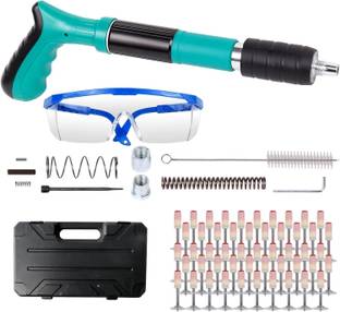 NIVKEZ Heavy-Duty Powder-Actuated Fastening Tool Kit | Nail Gun Set with Safety Glasses Accessories & Carry Case Pneumatic  Nailer