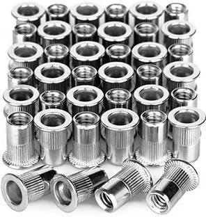 MOHTASHIM M6 Flat Head Metric Threaded Rivetnut, Insert Nut (Pack of 100) Rivet